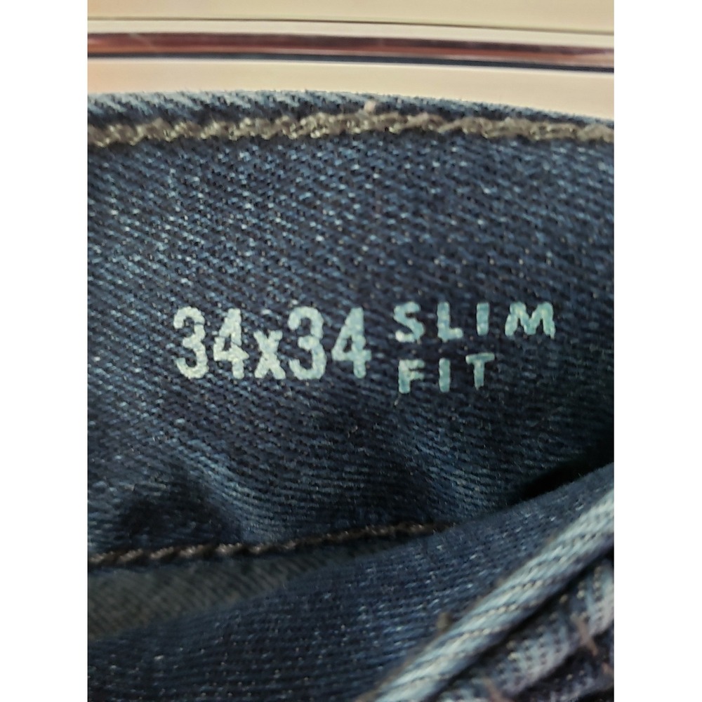 Banana Republic Traveler Jeans Mens 34x34 Dark Wash Slim Fit Denim Pants - Picture 3 of 7